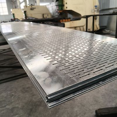 Hexagonal Pattern Perforated Metal Plate With Rectangular Shape And Oblong Hole